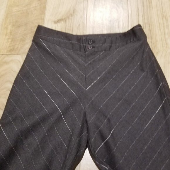 Misura by Joeffer Caoc Gray Pinstripe Wide Leg Trouser Pants 8 Womens 31 x 32 - Picture 5 of 9